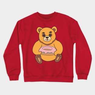 Teddy bear with donut Crewneck Sweatshirt